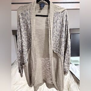 Daytrip Olive and Gray Open-Front Cardigan